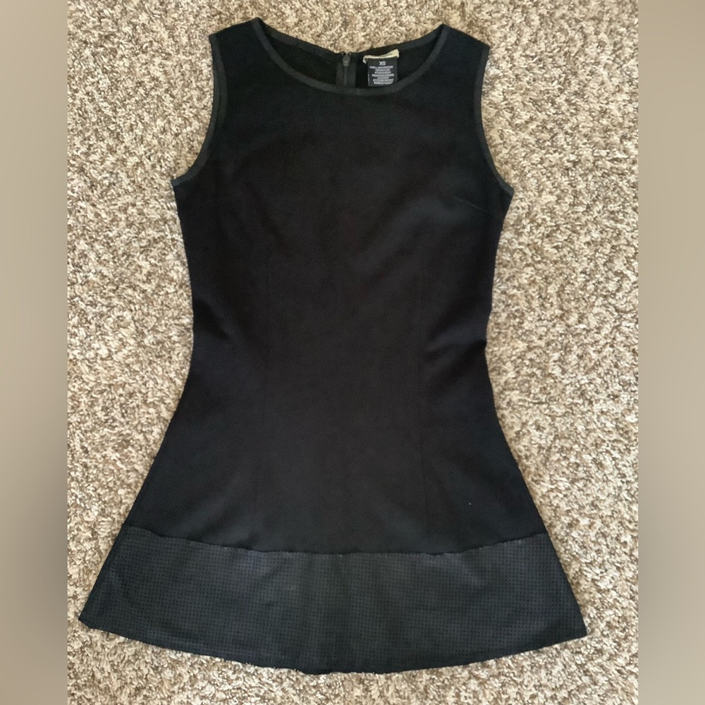 Neiman Marcus Black Mini Dress Leather laser Size XS